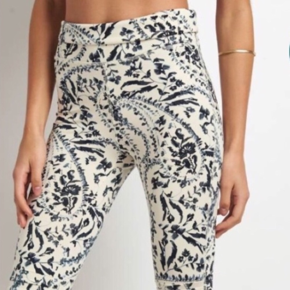 Free People Movement Blue Printed Moto Leggings XS